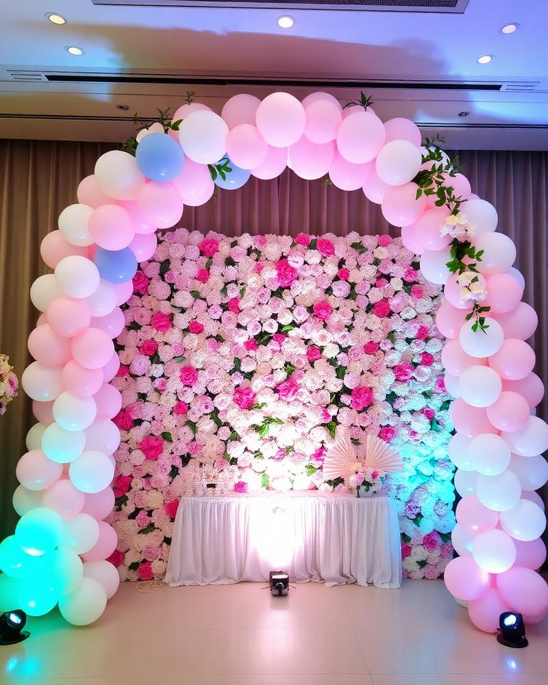 Birthday balloon arch