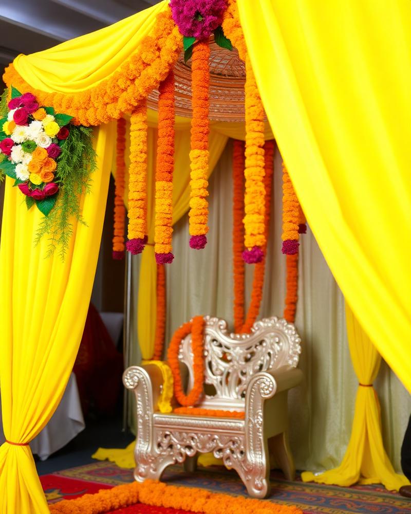 Haldi marigold décor